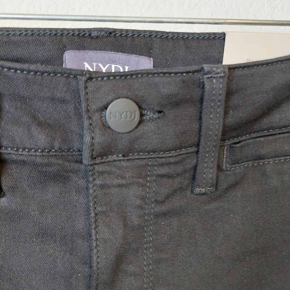 NYDJ Teresa Trouser Lift Tuck Wide Leg Jeans Pants Size 2 NWT Black - Picture 4 of 10